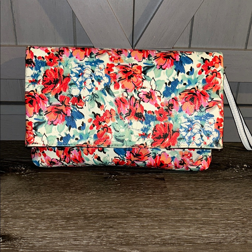 Floral Print Wristlet Clutch